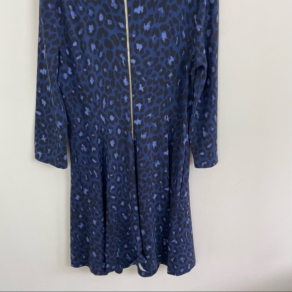 Kate Spade Broome Street Blue Leopard Ponte Dress Size 14 - Picture 7 of 12